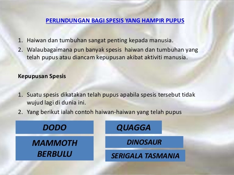 Perlindungan bagi spesis yang hampir pupus