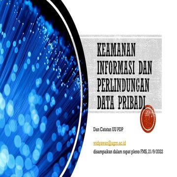 Keamanan Informasi dan Perlindungan Data Pribadi