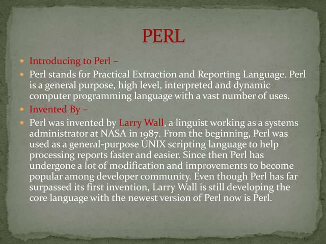 Perl slid