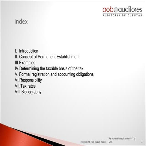 Permanent Establishment Spain 2012