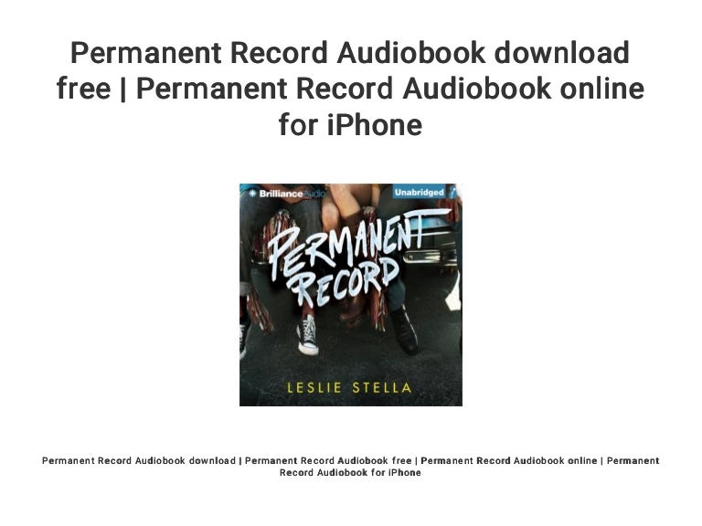 permanent record audio book