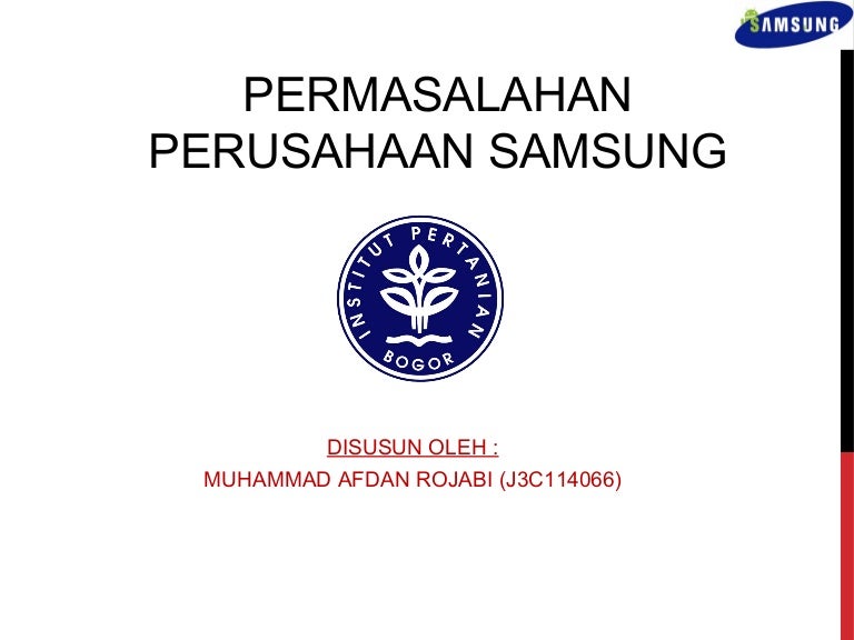 Permasalahan Perusahaan Samsung