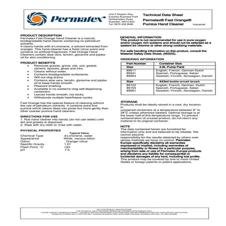 Permatex Fast Orange from Project Sales Corp, India