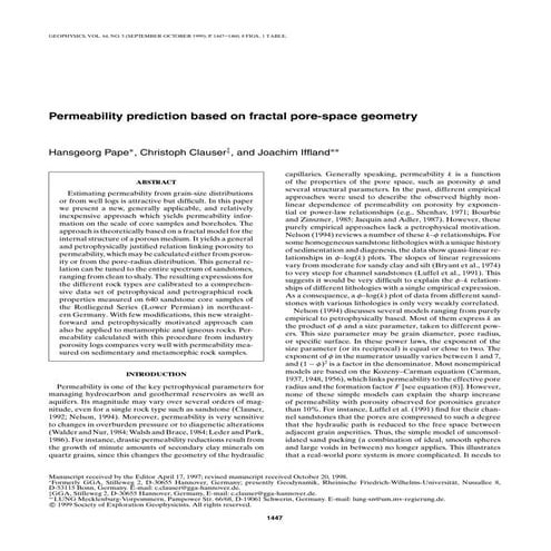Permeability prediction