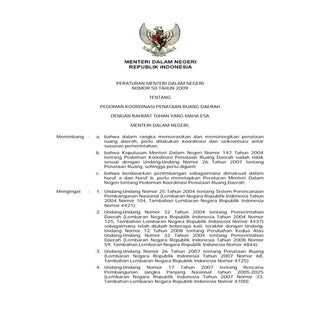 Permendagri50 tahun2009 ttg pedoman...