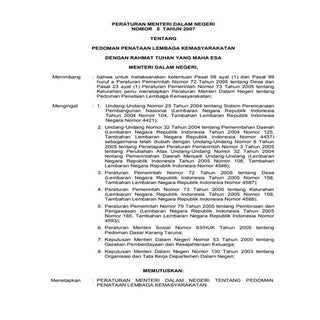 Permendagri 5 th 2007 kelembagaan m...
