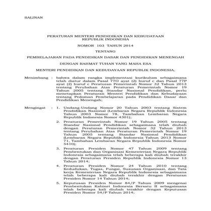 Permendikbud no-103-tahun-2014