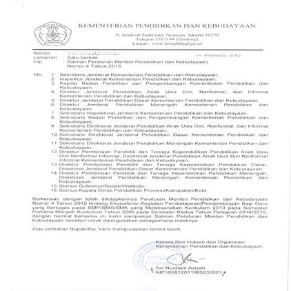 Permendikbud no.4 tahun 2015