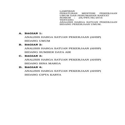 Permen pu pr no.28 tahun 2016   - bidang umum