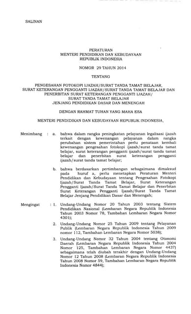 Surat edaran petunjuk teknis ijazah dan skhun