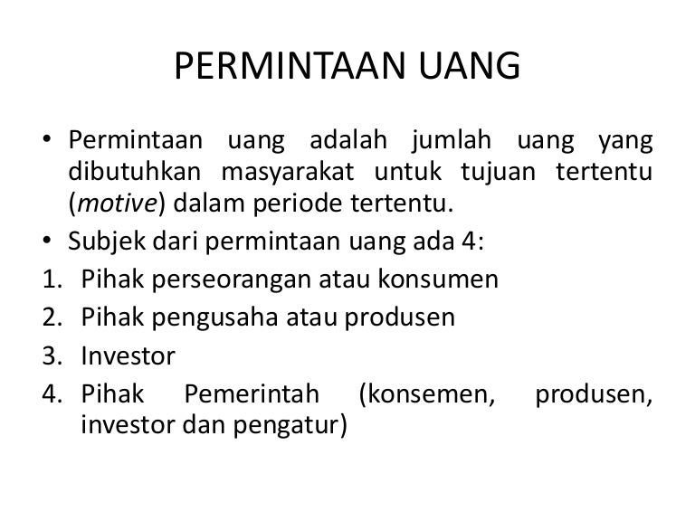 Permintaan Uang