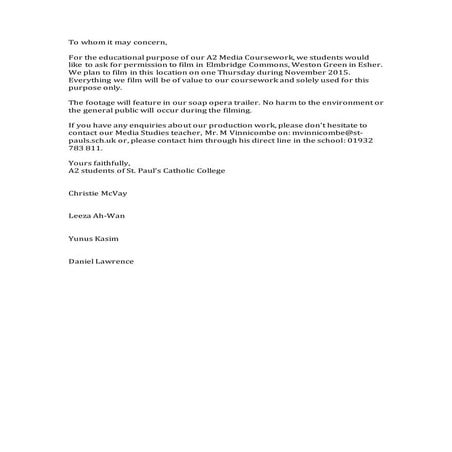 Permission letter   esher