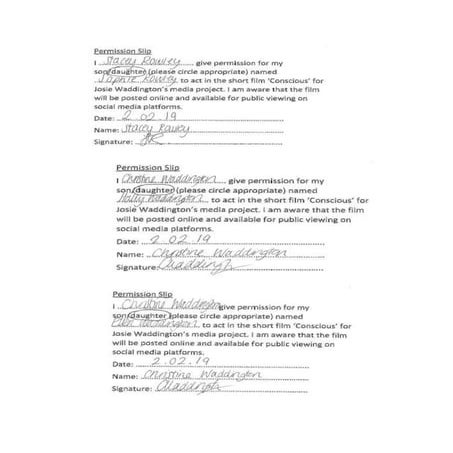 Permission slips