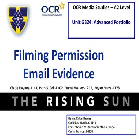 Filming Permission Email Evidence