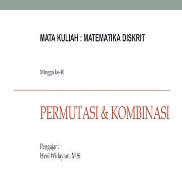 Permutasi dan kombinasi