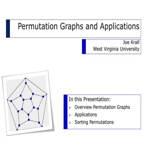 Permutation graphsandapplications