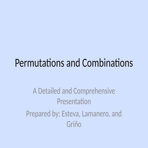 Permutations and combinations ppt | PPTX