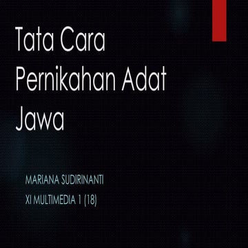 Tata Cara Pernikahan adat jawa
