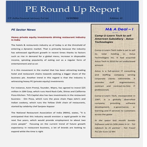 PE round up report edition 42-19.11.2012