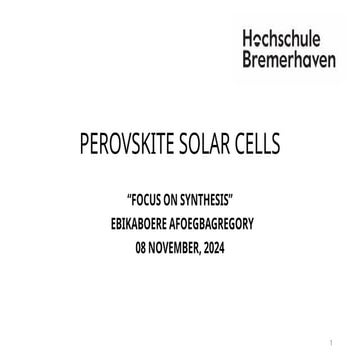 PEROVSKITE SOLAR CELLS.pptx history, importance,advantages