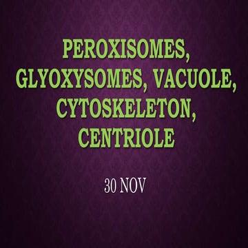 Peroxisomes, glyoxysomes, vacuole, cytoskeleton,