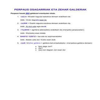 Perpaus osagarriak eta zehar galderak