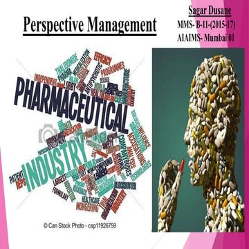 Perpective Management- Pharmaceutical Industry Overview