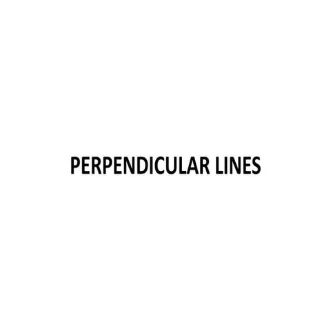 Perpendicular lines