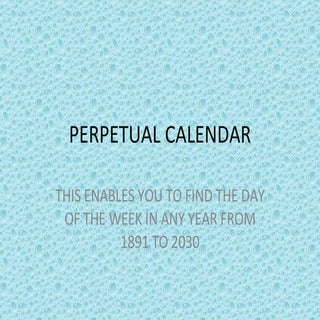 Perpetual Calendar
