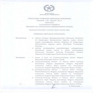 Perpres no 108 tahun 2014 tunjangan...