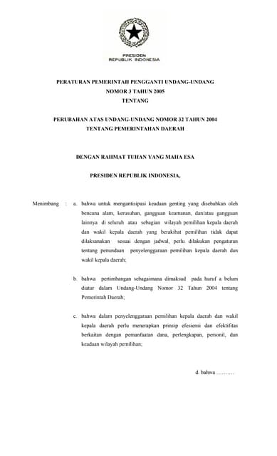 Perpu no 3_tahun_2005