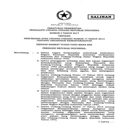Perpu Nomor 2 Tahun 2017