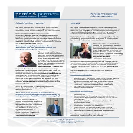 Perrée &amp; Partners, Collectief Pensioen