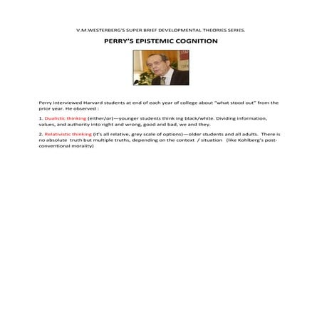 Perry's epistemic cognitive theory