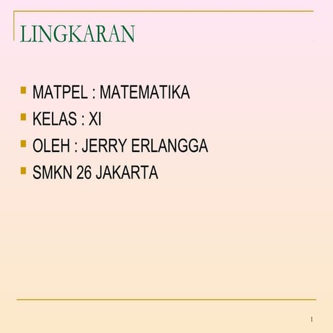 Persamaan garis singgung pada lingkaran