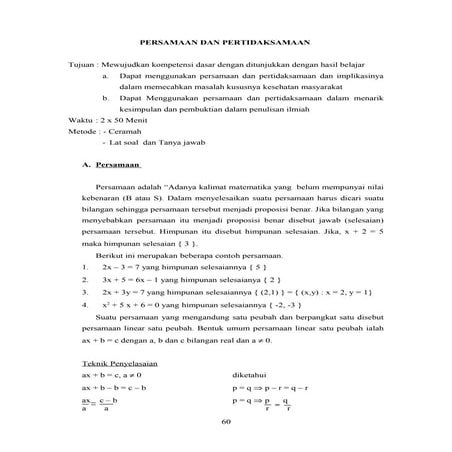 Matematika-Persamaan dan pertidaksamaan