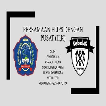 Persamaan elips dengan pusat (p,q) 