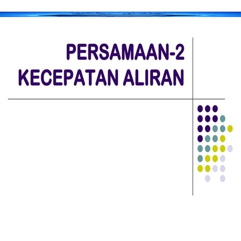 Persamaan kecepatan