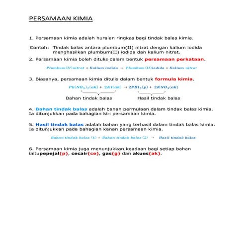 Persamaan kimia(tutorial 1)