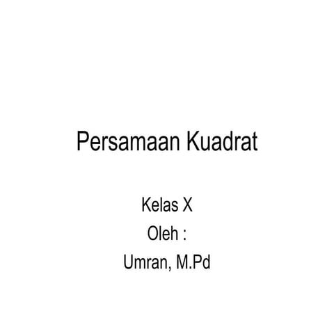 Persamaan kuadrat