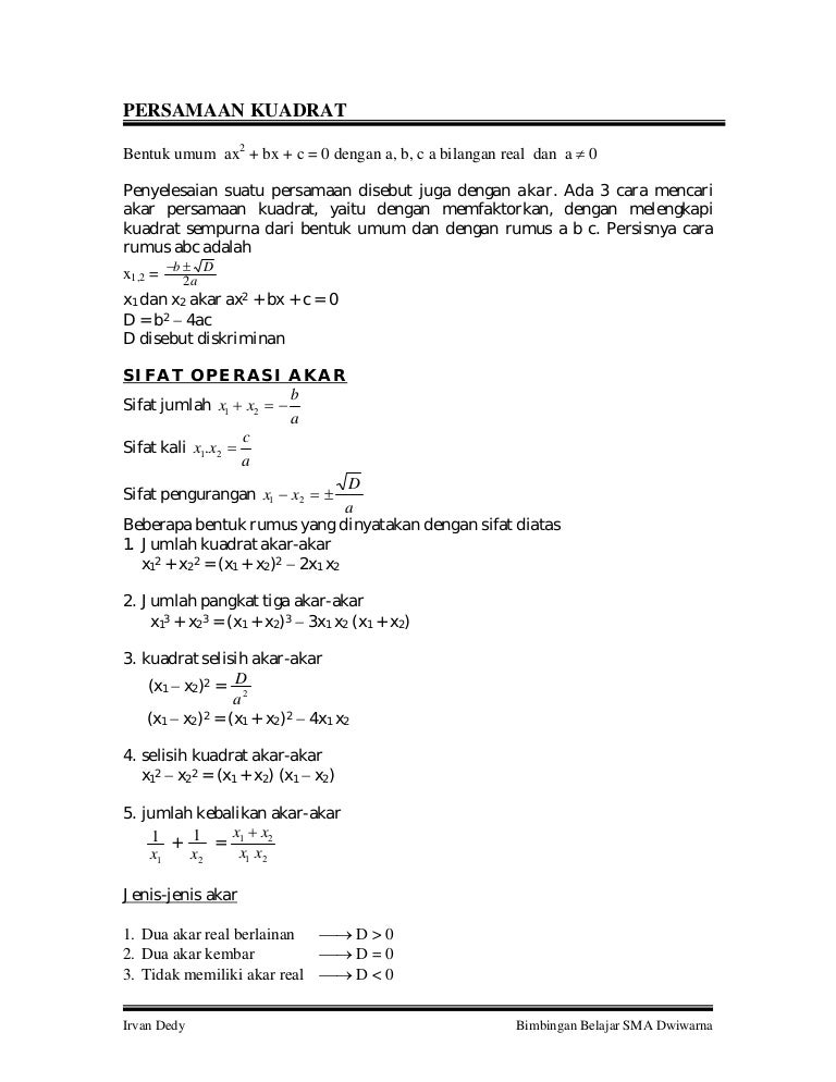 Persamaankuadrat