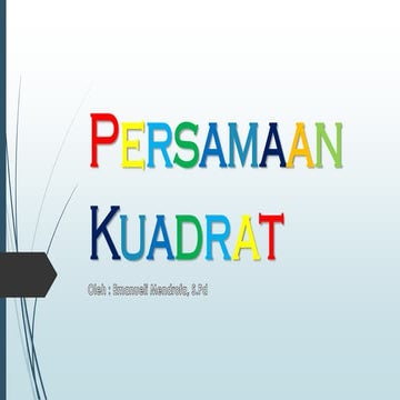 Persamaan Kuadrat