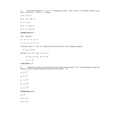 Persamaan kuadrat x2