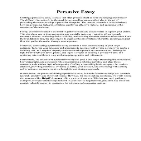 Persuasive Essay Examples For College Students | PDF