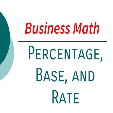 Understanding the Base, Rate, Percentage
