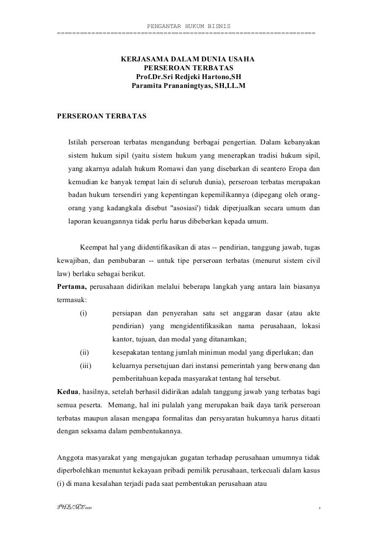 Perseroan Terbatas In Bahasa