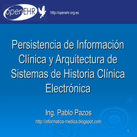 Persistencia de información clínica y arquitectura de sistemas de historia cl...