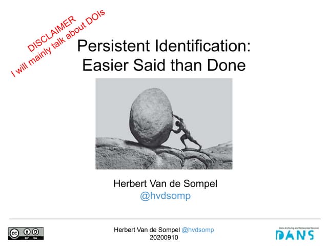 Persistent Identification: Easier Said than Done