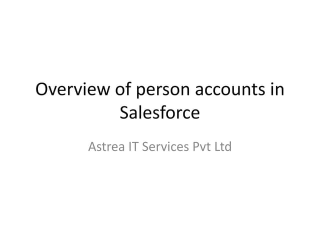 Salesforce Person accounts   overview
