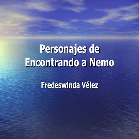 Personajes De Encontrando A Nemo